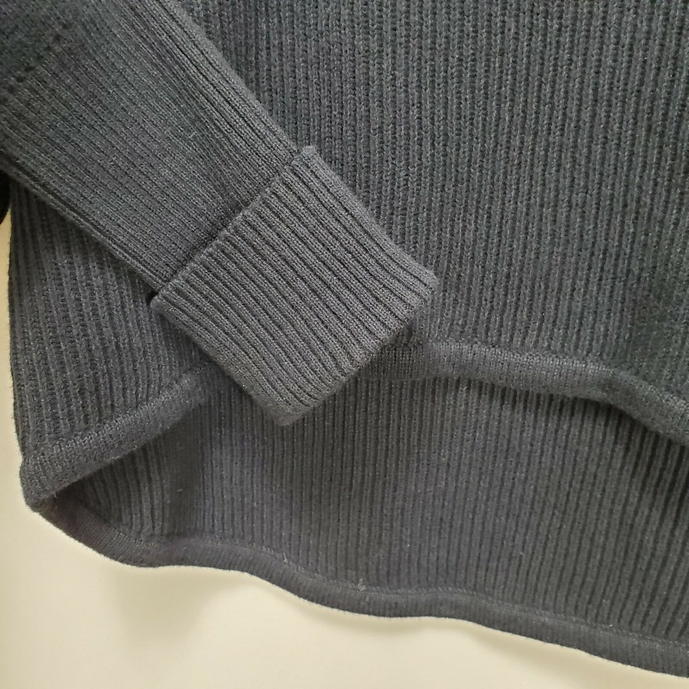 Cabi Crop Prep Pullover Sweater Hi Low Knit Ribbed Long Sleeve S 3525 black knit - Picture 4 of 6